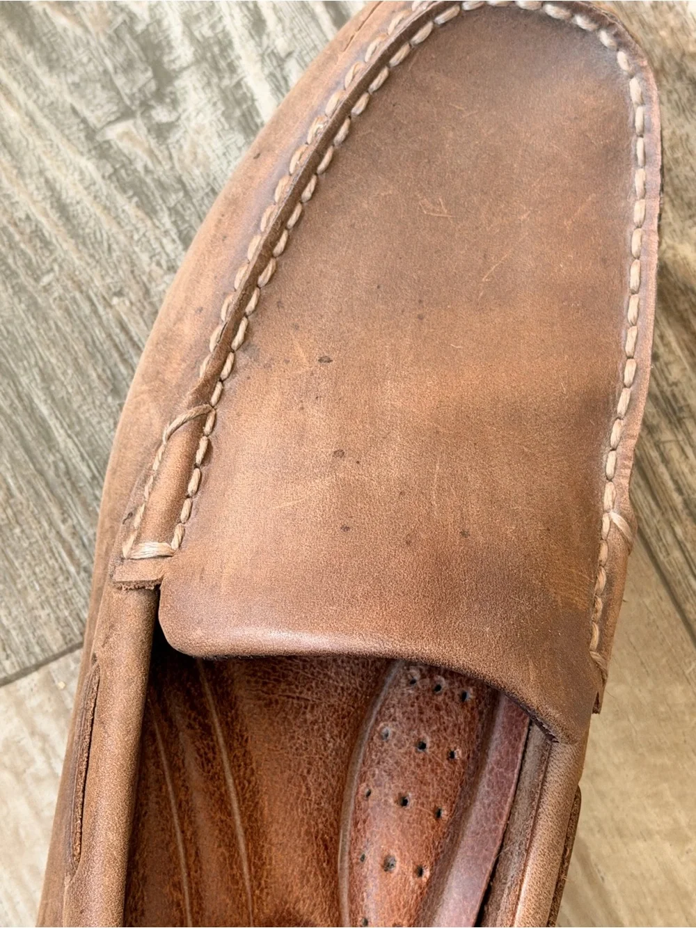Sperry Men’s Brown Leather Slip-On Driving Loafers